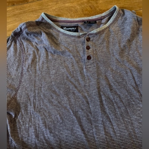Rumors Originals Mens XL Purple and Grey Striped Short Sleeve Tee - Picture 9 of 12